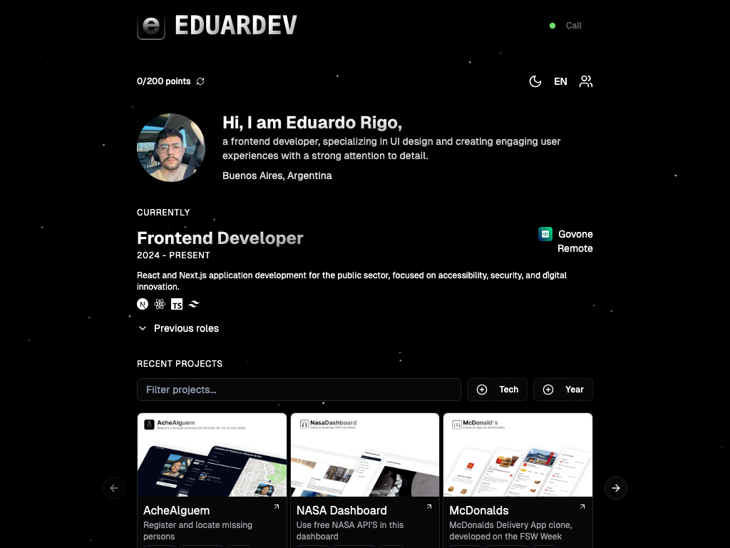 Eduardo's Personal Portfolio Website