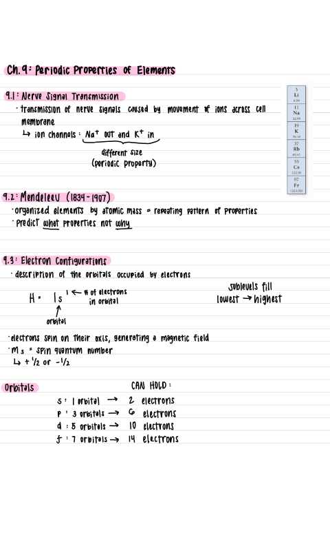 Chemistry 1 - Ch. 9 Notes