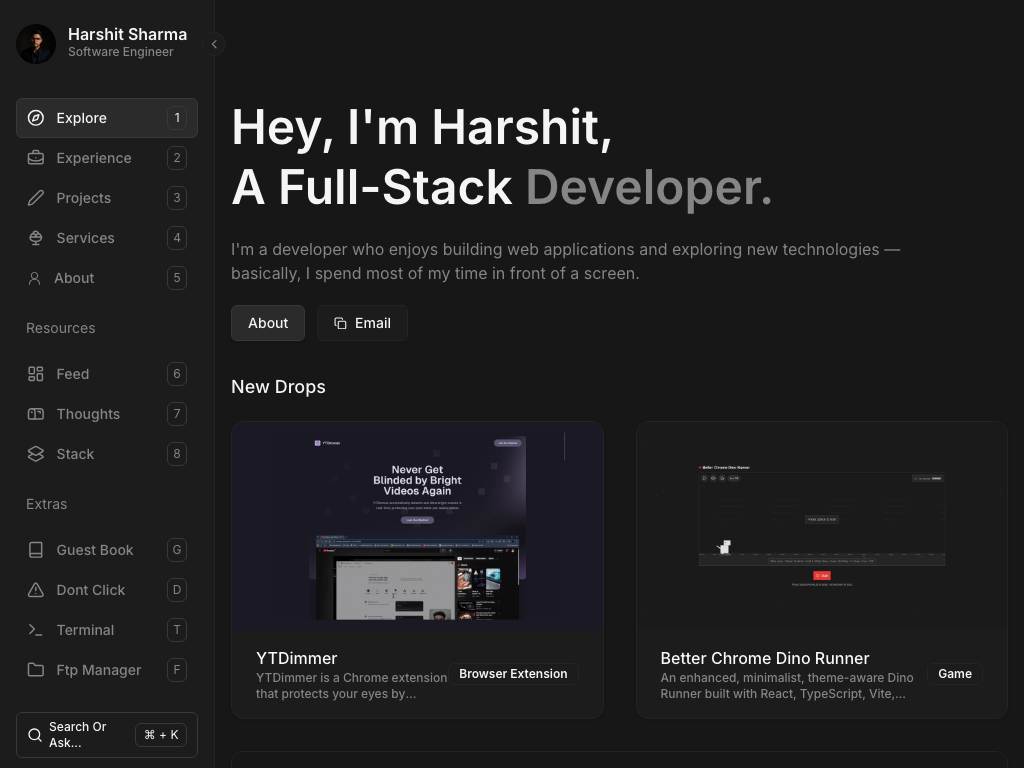 Harshit's Personal Portfolio Website